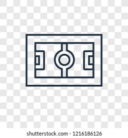 Football field concept vector linear icon isolated on transparent background, Football field concept transparency concept in outline style