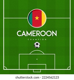 FOOTBALL FIELD WITH COUNTRY FLAG CAMEROON