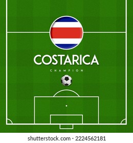 FOOTBALL FIELD WITH COUNTRY FLAG COSTARICA
