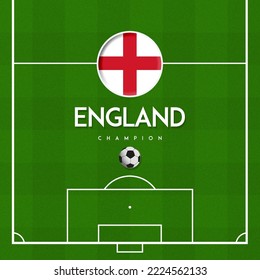 FOOTBALL FIELD WITH COUNTRY FLAG ENGLAND