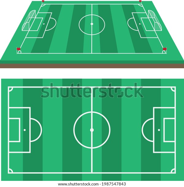 Football Field Different Point Perspective View Stock Vector (royalty 