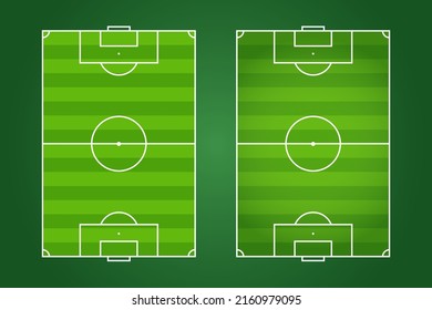 Football field flat design, Soccer field graphic illustration, Vector of football court and layout.