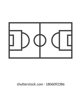 Football field flat icon isolated on white background. Vector illustration. Eps 10
