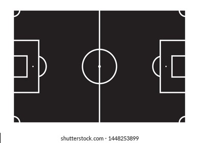 Football field flat style design. Soccer field flat design. Soccer field look from top. Vector illustration.