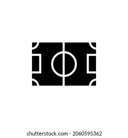 Football Field With Glyph Icon Illustration