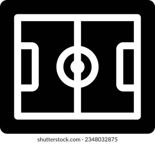 Football Field Glyph Icon - Single Icon, Vector