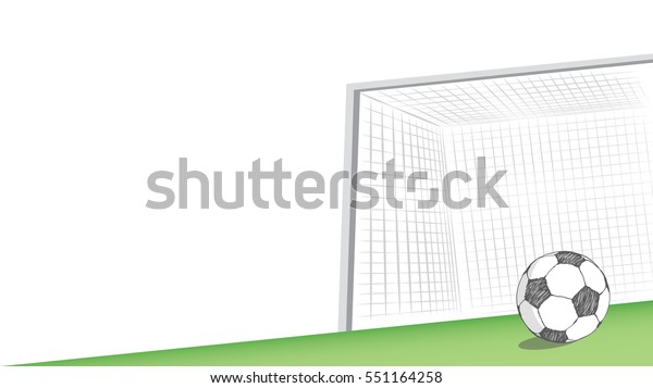 Football Field Goal Soccer Ball Drawing Stock Vector Royalty Free