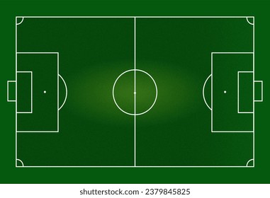 Football field with green grass effect from top view