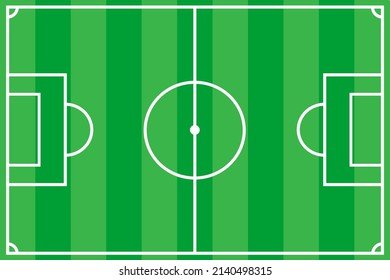 Football field, green grass in the stadium. Background green field and white line. Football field. Football in the stadium. Vector.