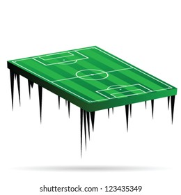football field green vector illustration on white