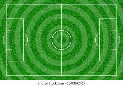 The football field have alternating circle colors, light-green and dark green.