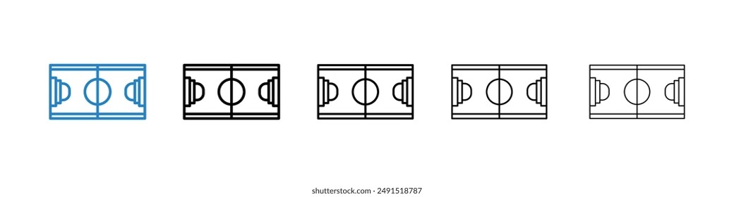 Football field icon in black and blue