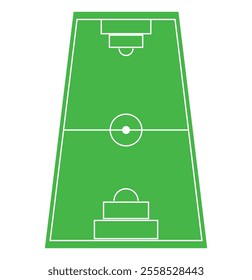 Football field icon flat vector. Soccer pitch. Top stadium isolated