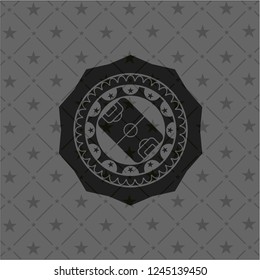 football field icon inside black emblem football field icon inside black emblem
