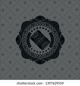 football field icon inside black emblem. Vintage.