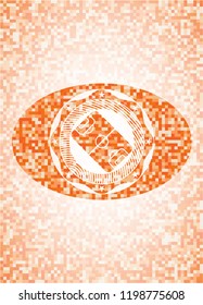football field icon inside orange mosaic emblem