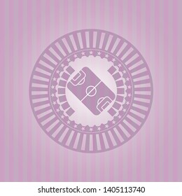 football field icon inside pink emblem