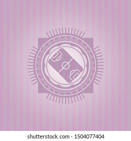 football field icon inside pink icon or emblem