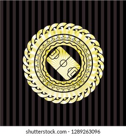 football field icon inside shiny emblem