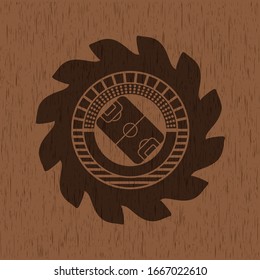 football field icon inside wooden signboards