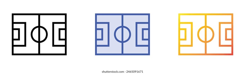 football field icon. Linear, Blue Fill and Gradient Style Design Isolated On White Background