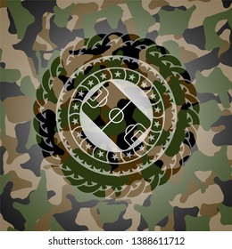 football field icon on camo pattern