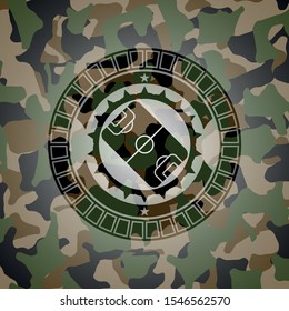 football field icon on camo pattern
