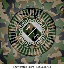 football field icon on camo pattern