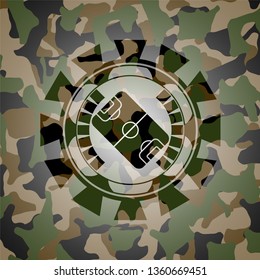 football field icon on camouflage texture