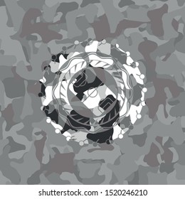 football field icon on grey camo pattern