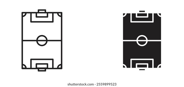 Football field Icon set in black color for ui designs