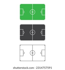 Football Field Icon Set Vector Design.