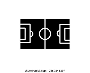 football field icon, simple flat style, illustration, logo sign symbol pictogram template, for ui or ux isolated on white for mobile app, editable	