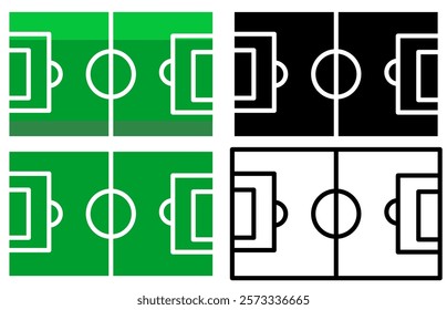 football field icon, simple flat style, illustration, logo sign symbol pictogram template, for ui or ux isolated on white for mobile app, editable	