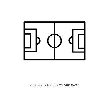 football field icon, simple flat style, illustration, logo sign symbol pictogram template, for ui or ux isolated on white for mobile app, editable	