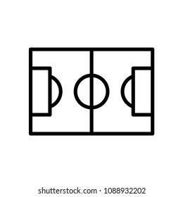 Football Field Icon. Simple Illustration Outline Style Sport Symbol.