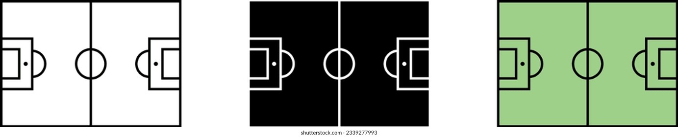 Football field icon vector, filled flat sign, solid pictogram isolated on white. Vector ilustration