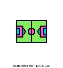 Football Field Icon Vector Illustration in Filled Style for Any Purpose