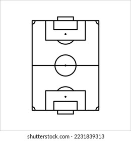 football field icon vector illustration, football field icon line style design, on white background.