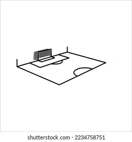 football field icon vector illustration. football field icon line style design 6