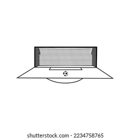 football field icon vector illustration. Goalkeeper icon line style design 1
