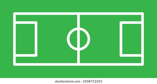 football field icon vector illustration. football field icon line style design. green football field vector illustration.