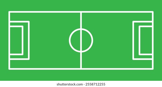 football field icon vector illustration. football field icon line style design. green football field vector illustration.