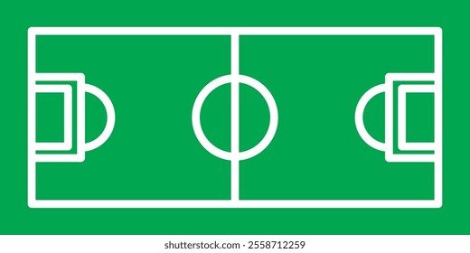 football field icon vector illustration. football field icon line style design. green football field vector illustration.