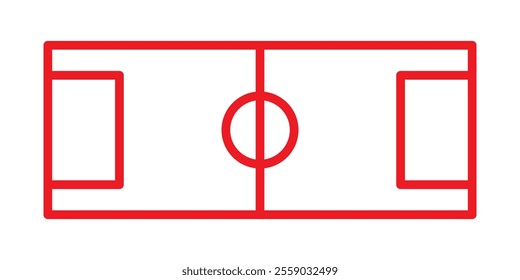 Football field icon vector, soccer game area sign, Red stock football 
field vector illustration .