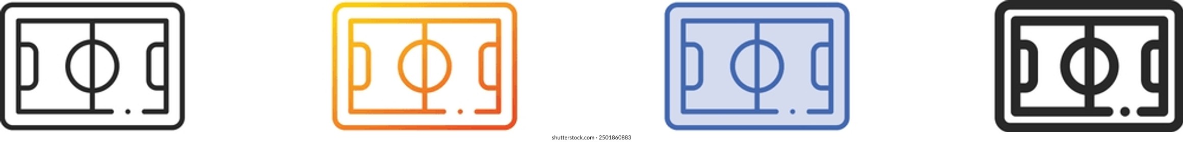 football field icon.Thin Linear, Gradient, Blue Stroke and bold Style Design Isolated On White Background