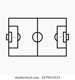 football field isolated on white. Soccer field isolated.