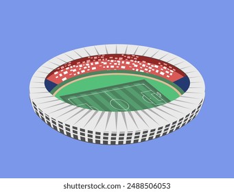 Ilustración vectorial de construcción de isometría de campo de fútbol