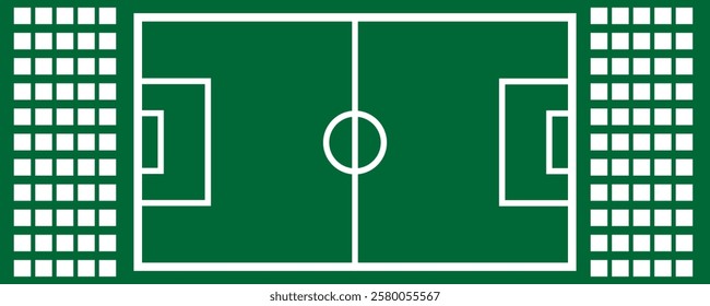 Football field liner icon, Football field  playground vector illustration, soccer design, Top view of football game field with  green background and white lines. soccer field. vector textures. eps10 