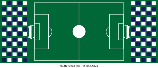 Football field liner icon, Football field  playground vector illustration, soccer design, Top view of football game field with  green background and white lines. soccer field. vector textures. eps10 